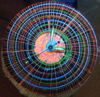 Black Light Spin Art Painting Clock 12 Record Album