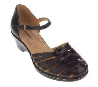 Softspots Leather Ankle Strap Huarache Sandals —