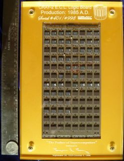 Cray 2 E C L Board w Lucite Certificate 1985 Supercomputer Module