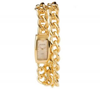 Joan Rivers Double Wrap Adjustable Chain Bracelet Watch —