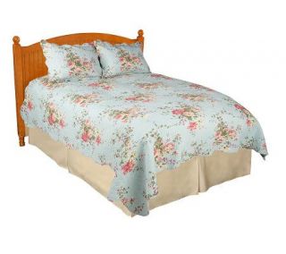 100Cotton King Floral and Striped ReversibleQuilt by Valerie
