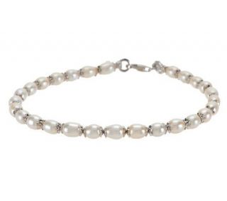 Honora Cultured FreshwaterPearl 5.0mm Oval 10 Ankle Bracelet