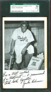 1948 Old Gold Cigarettes Jackie Robinson SGC 30 Undergraded Dodgers