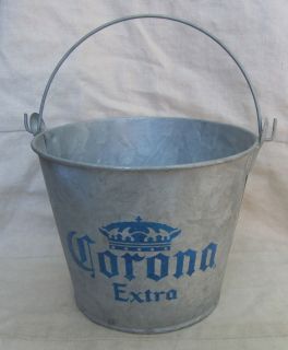 Corona Cerveza Beer Bucket Galvanized Metal Ice Bottle Holder