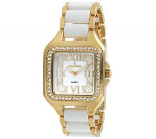 Peugeot Womens Goldtone Acrylic Swarovski Crystal Watch   J307170