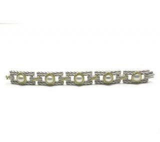 Judith Ripka Cultured Mabe Pearl Link Bracelet —