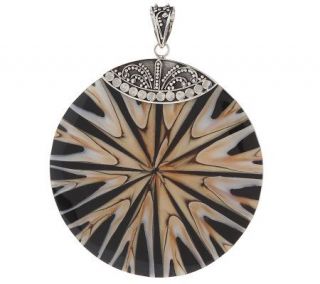 Artisan Crafted Sterling Black Mosaic Inlay Pendant —