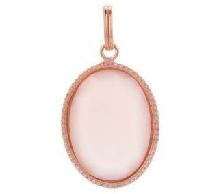 Veronese 18K Clad Pink Chalcedony Tablet Cut Oval Earrings   J270879