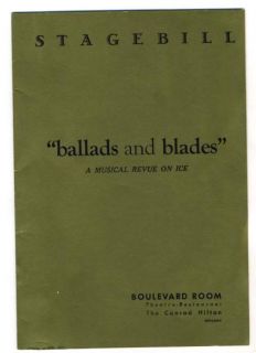Ballads and Blades Stagebill Conrad Hilton Hotel 1961
