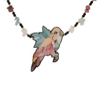 Lee Sands Multi Color Gemstone Parrot Inlay 20 Necklace —