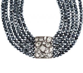 Kenneth Jay Lanes Faceted Bead & Multi Stone Necklace —