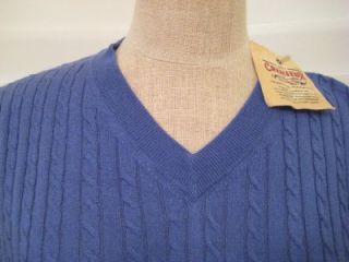 CREMIEUX MEN Medium $95 NWT Sweater Vest Silk Cashmere Cotton Blue NEW