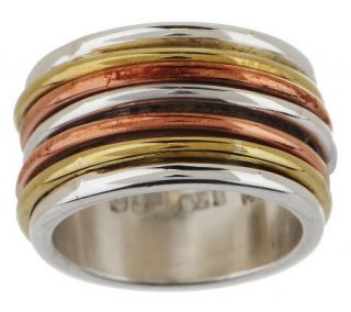 Dominique Dinouart Artisan Crafted Sterling Tri co Spin Ring