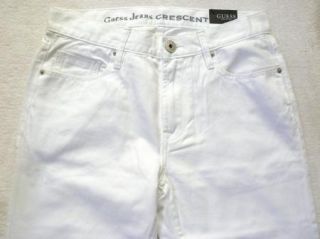 Mens 34 x 32 Guess Crescent Fit Jeans White Denim