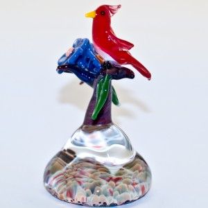 art glass roger child red cardinal special sale