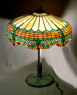  Lamp Co Leaded Stained Glass Lamp Pictured in Crist Book