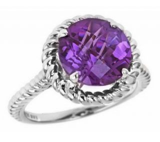 Sterling Silver Checkerboard Faceted Gemstone Ring   J305775