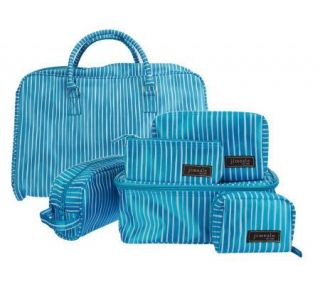 Jimeale Weekend Getaway Tote with Set of 5 Cosmetic Bags   F09876