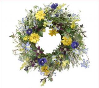 22 Daisy and Wildflower Wreath by Valerie —