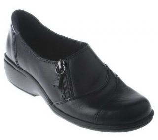 Clarks Artisan Leather Shoes with Asymmetrical Side Zip —