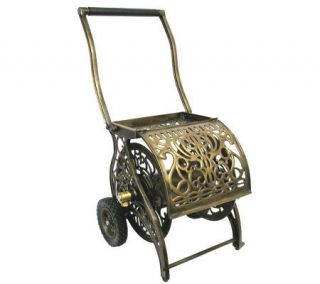 Liberty Garden Decorative Cast Aluminum Two Wheel Hose Cart — 