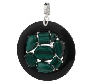 Sterling Bold Onyx and Malachite Enhancer —