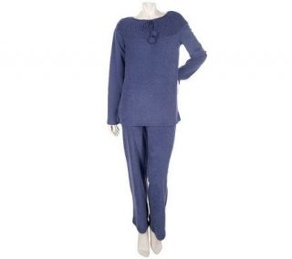 Sport Savvy Knit Terry Pullover with Sweater Trim & Pull on Pants 