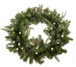 BethlehemLights BatteryOperated 26 inch Pre Lit Wreath with Timer 