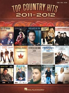 Top Country Hits of 2011 2012 Piano Vocal Guitar Sheet Music Song Book