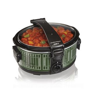  33462 6qt Stay or Go Slow Cooker Crock Pot Football Tailgating