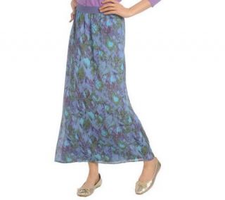 Isaac Mizrahi Live Impressionist Floral Silk Maxi Skirt —