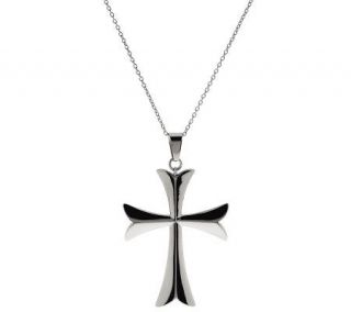 Steel by Design Bold Polished Cross Pendant with 18 Chain   J266681
