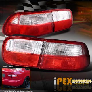 Honda Civic EG Coupe Sedan JDM Red White Tail Lights