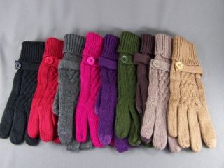  Phone Touchscreen Compatible Cable Knit Winter Gloves Womens