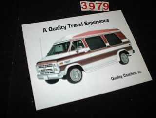 1980s Quality Coach Conversion Van Sales Folder 80s