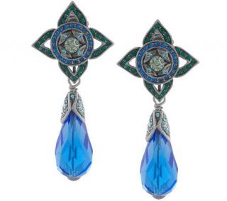 La Vintage Giverny Gardens Waterlily Earrings with Briolette Drop 
