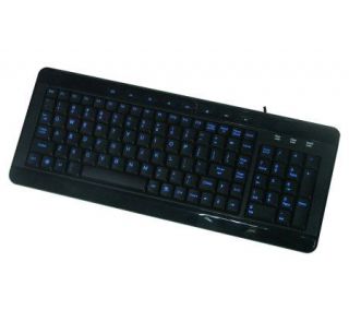 Azend Group Multimedia USB Blue LED, Quiet Touch Keyboard —
