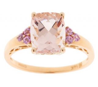 00 ct tw Cushion Cut Morganite and Pink Sapphire Ring, 14K   J268886