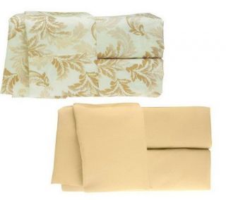 HomeReflections S/2 FL Microfiber Faye Solid & Leaf Sheets —