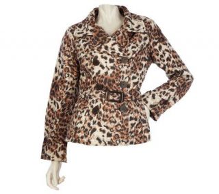 by Marc Bouwer Animal Print Double Breasted Jacket —
