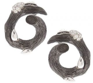 Dweck Diamonds Sterling Fortuna Black Swirl Earrings —