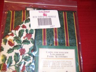 Longaberger Reversible BUTTON BRICK COVER ~TRADITIONAL HOLLY