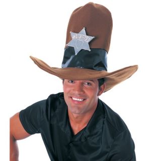Jumbo cowboy hat made of soft dark brown cloth with a black vinyl hat