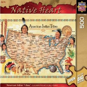 American Indian Tribes 500 Jigsaw Puzzle Native Map New
