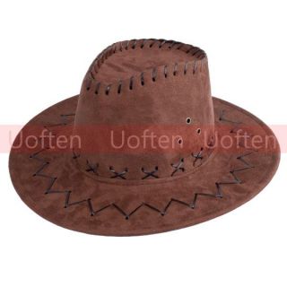  Leather Mens Womens Hats Caps Cowboy Western w Chin Strap Gift