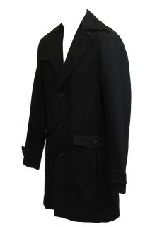 Mens Ben Sherman Jacket Crombie Mod Reefer Style Black