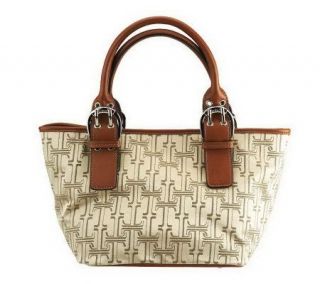 As Is Tignanello Signature Print Hand Held French Tote —