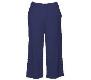Denim & Co. Stretch Textured Convertible Crop Pants —