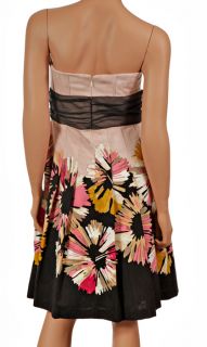 New $370 Kay Unger Womens Strapless Floral Cocktail Dress Sz 2 XS
