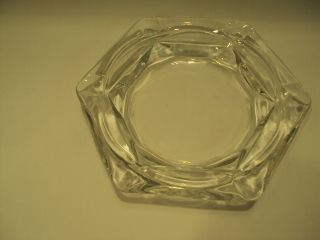 Clear Crystal Glass Cigar Ashtray Hexagon